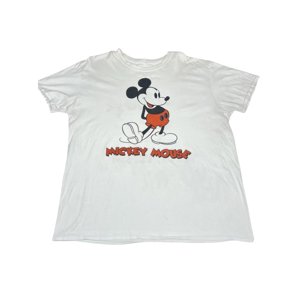 Disney‎ Mickey Mouse Graphic T Shirt Mens XL White Classic Character Tee